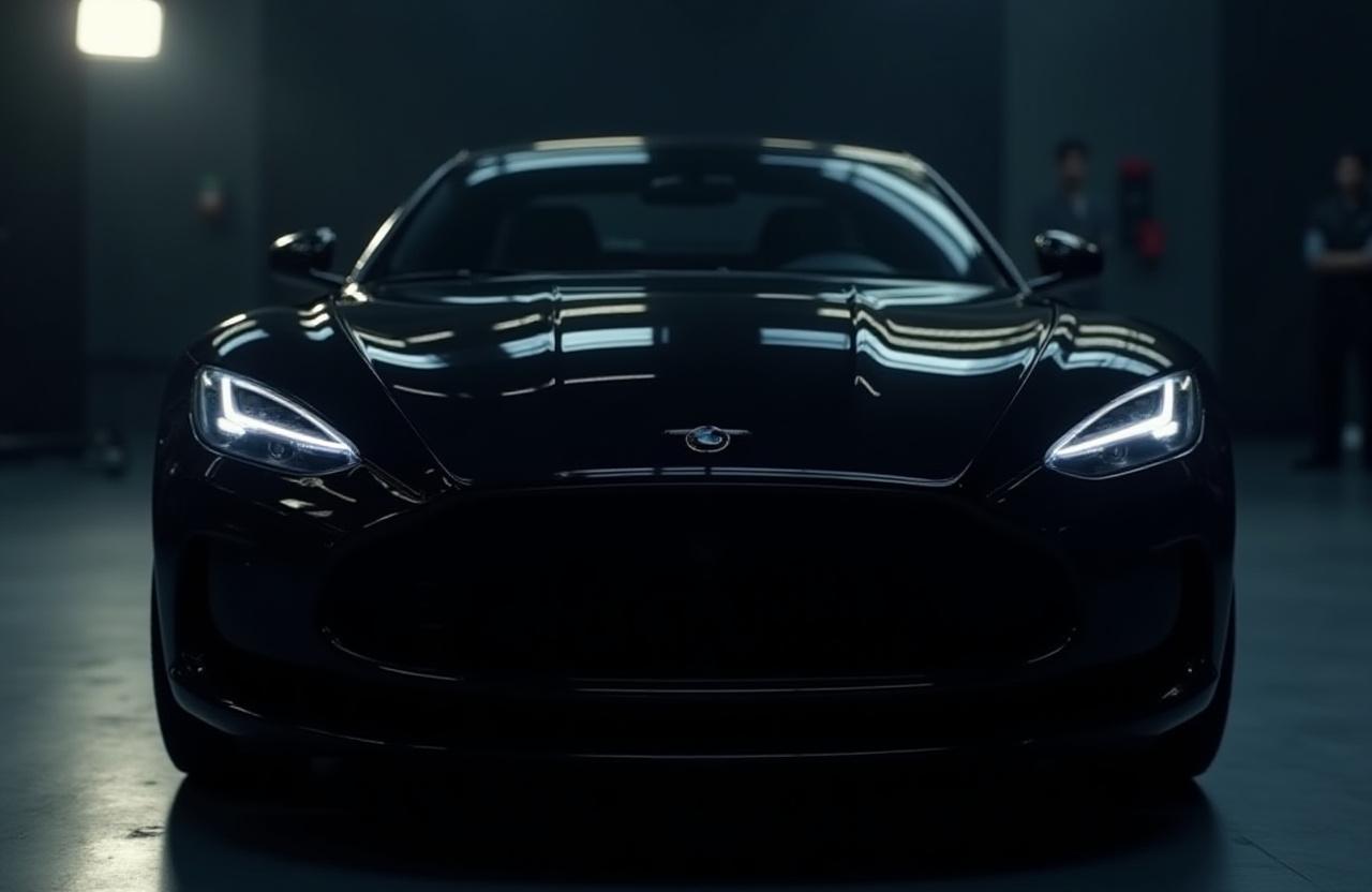 Блискучий чорний автомобіль після детейлінгу