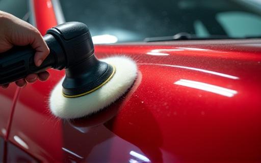 Майстер полірує автомобіль